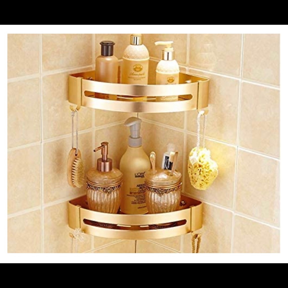 Gold shower corner shelf/ caddy (2 total)